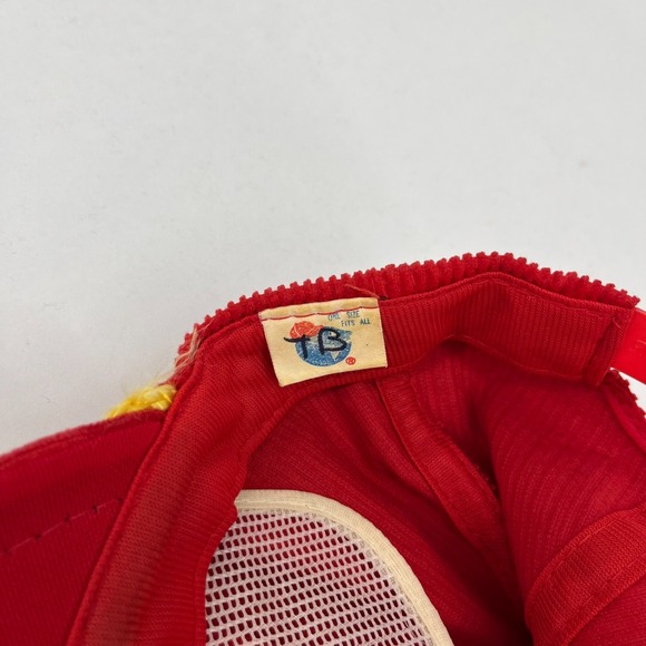 Vtg‎ 80s Iowa Cyclones Snapback Hat Men\'s One Size Red Corduroy Rope